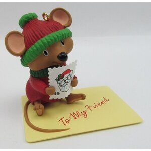 Hallmark Keepsake Ornament Mouse 1999 Christmas "To My Friend" Cute Holiday Deco